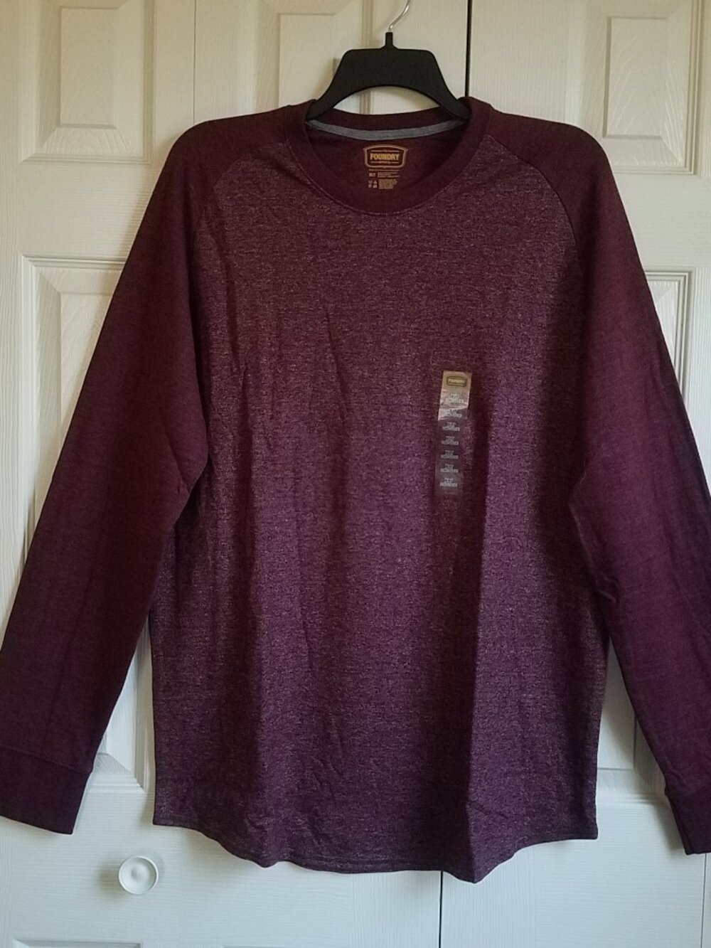 THE FOUNDRY SUPPLY CO. Big & Tall Mens Crew Neck T- Shirt Burgundy XLT